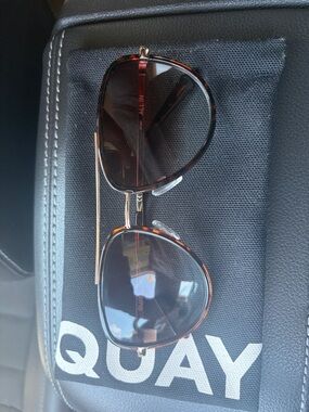 Quay Australia Tortoiseshell Aviator Sunglasses - Brown Lenses